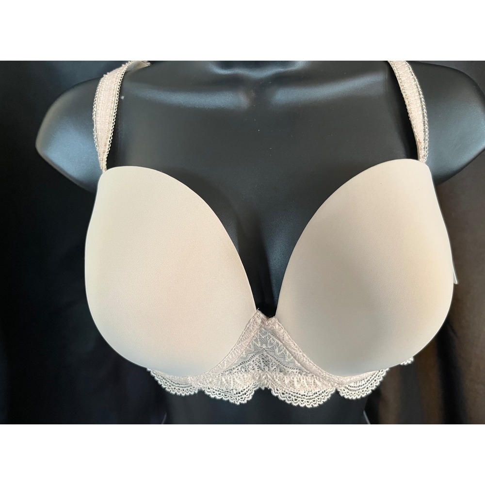 Simone Perele BRA 38D karma plunge multi position strap pale sand lace trim NWT - Picture 3 of 8